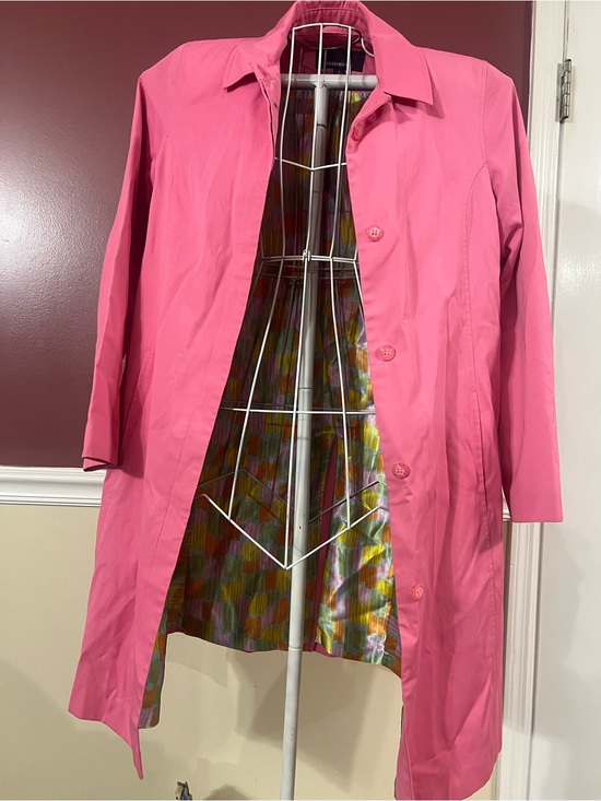 Jones New York Jackets & Blazers - Jones New York Bright Pink Lightweight Trench Coat